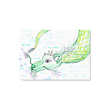 Dibujo de dragón marino impresión de lienzo estira