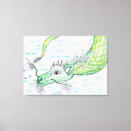 Dibujo de dragón marino impresión de lienzo estira