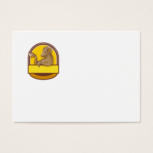 Dibujo de Escudo de café para beber ram Goat (Frente)