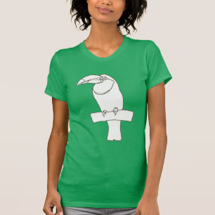Dibujo de esquema de pájaro táctil en camisetas