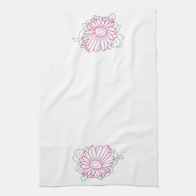 Dibujo de esquema, toallas de cocina de flores de  (Vertical)
