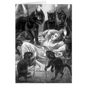 Dibujo de fiesta de gato negro retro