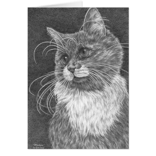 Dibujo de gato de Whiskers por Kelli Swan (Frente)