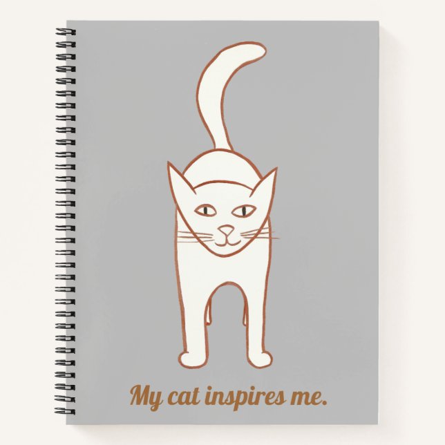 Dibujo de gato lindo, mi gato me inspira, libro de (Anverso)