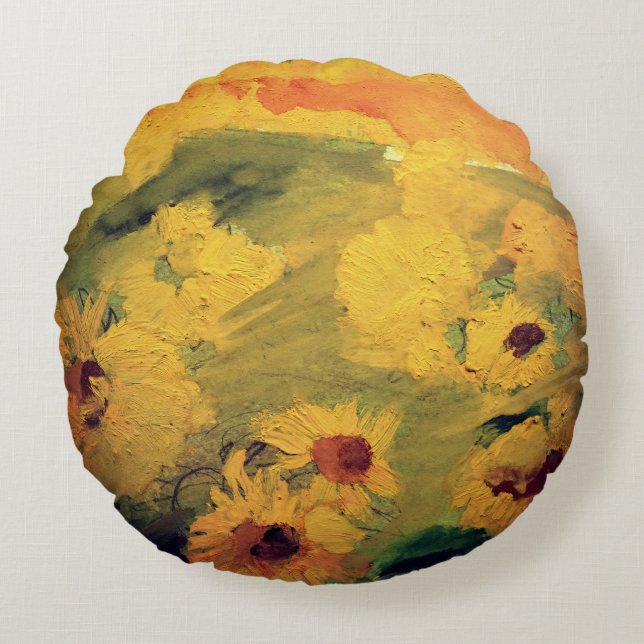 Dibujo de girasoles, cojín de campo (Anverso)