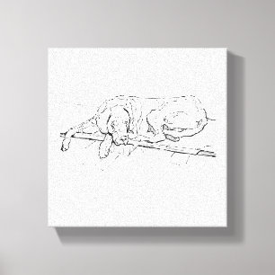 Dibujo de Gran Danés en tinta - Arte de pared mini