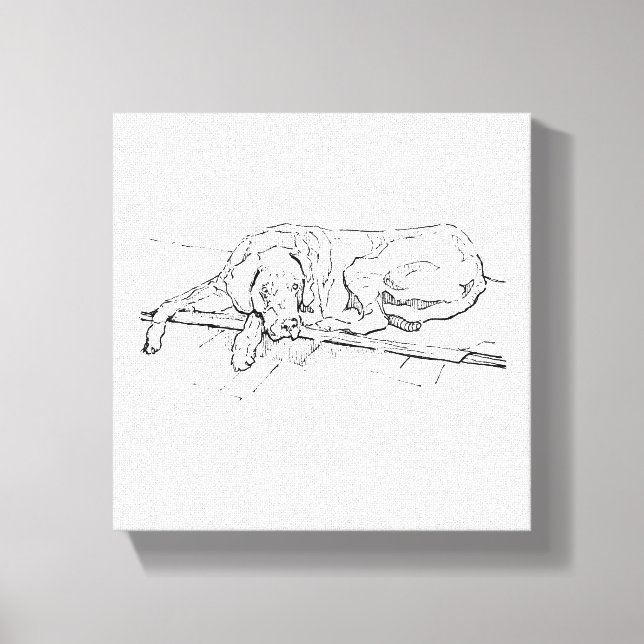 Dibujo de Gran Danés en tinta - Arte de pared mini (Anverso)
