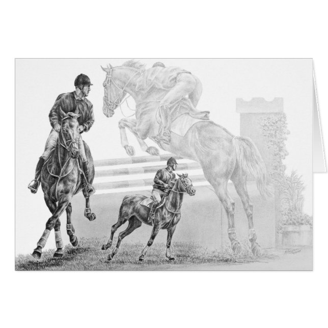Dibujo de jumper a caballo por Kelli Swan (Anverso (Horizontal))