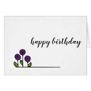 Dibujo de la flor - tarjeta de cumpleaños -