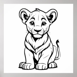 Dibujo de la línea de arte de la cúpula de león bl