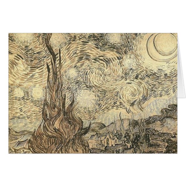 dibujo de la noche estrellada de Van Gogh (Anverso (Horizontal))