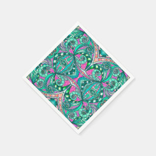 Dibujo de la servilleta de papel floral