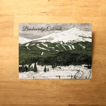 Dibujo De Lápiz De Breckenridge, Postales CO