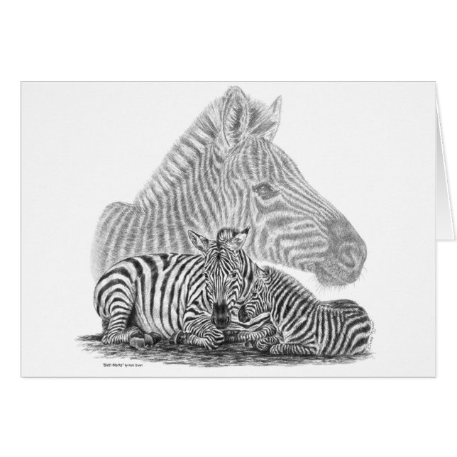 Dibujo de lápiz de lápiz de cebra mare y folios po (Anverso (Horizontal))