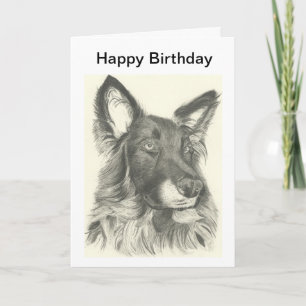 Dibujo de lápiz de tarjetas de cumpleaños de un pa