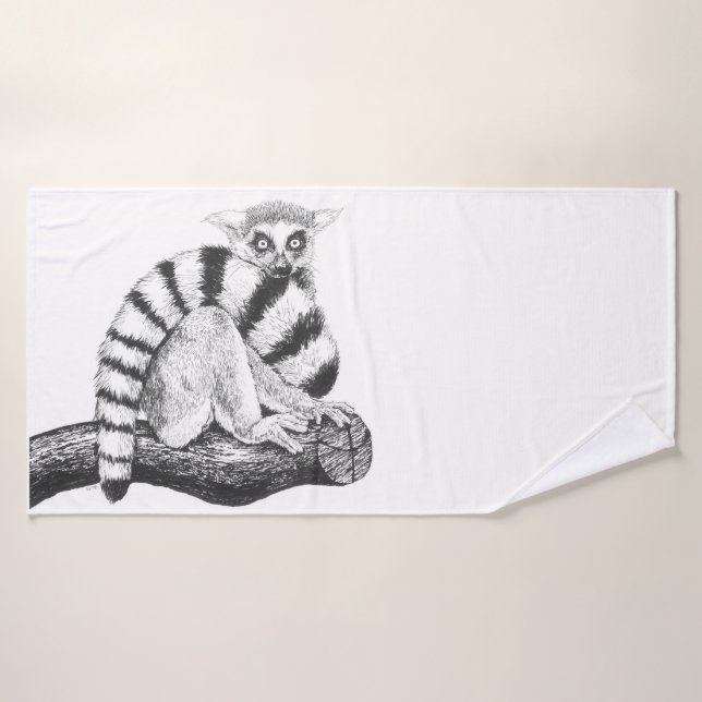 Dibujo de Lemur (Toalla de baño)