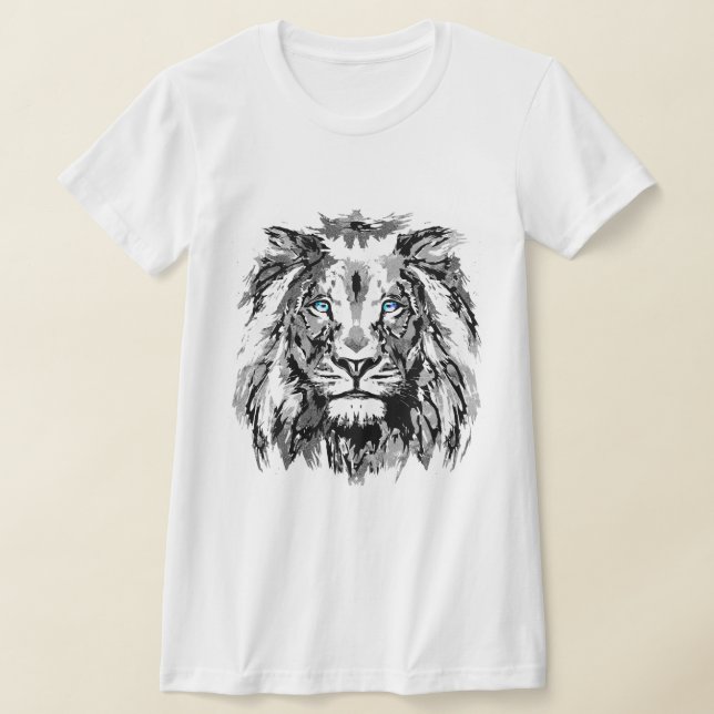 Dibujo de León Gris - Camiseta De Cabeza De León (Distribución)