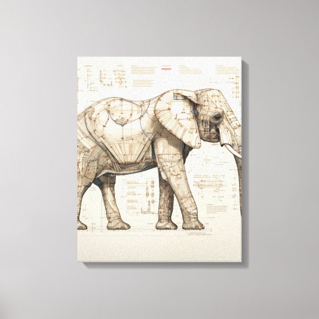 Dibujo de lienzo para elefantes africanos (Anverso)