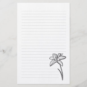 Dibujo de líneas de lirio de papel de plantilla