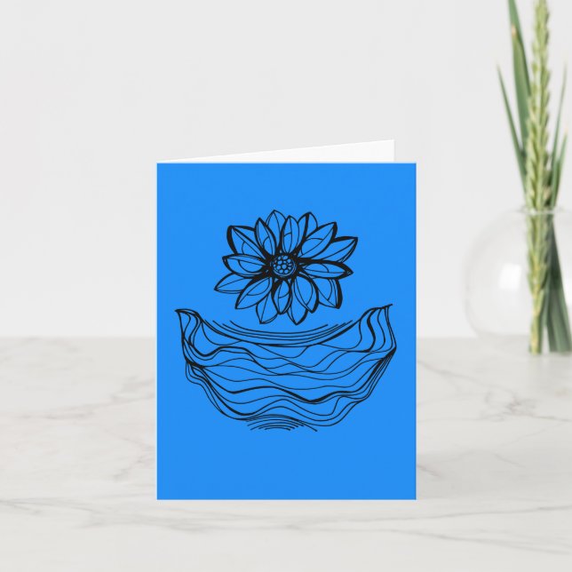 Dibujo de meditación pequeña y tarjeta poema  (Anverso)