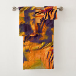 Dibujo de mosaico abstracto manchado, oro quemado 