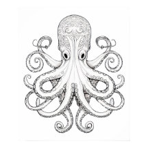 Dibujo de Octopus en el arte del doodle.