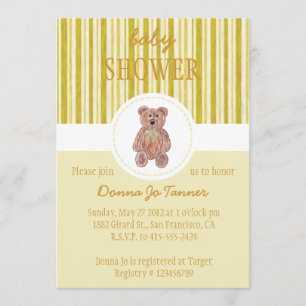 Dibujo de Oso de peluche - Invitación Baby Shower 