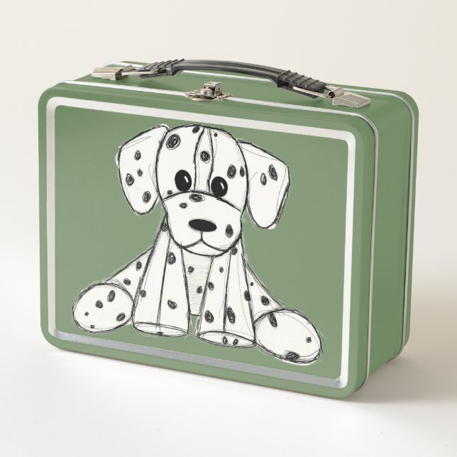 Dibujo de perro de peluche dálmata contorno simple (Anverso)