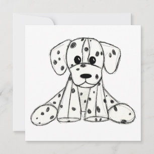 Dibujo de perro de peluche dálmata contorno simple