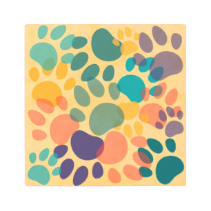 Dibujo de Perro Paw Impresión Colorido Resumen Art