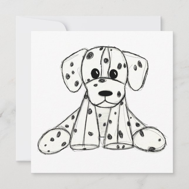 Dibujo de perros rellenos dálmatas esquema simple  (Anverso)