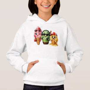 Dibujo de Personaje Kawaii del Equipo de Helado Di