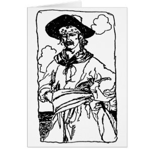Dibujo de piratas vintage de un capitán por Howard