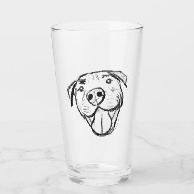 dibujo de pitbull simple amantes de perros blanco  (Anverso)