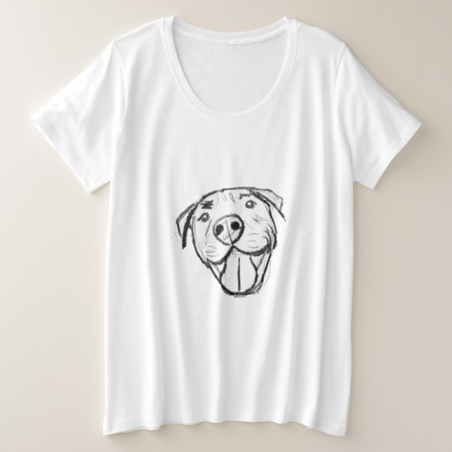 dibujo de pitbull simple amantes de perros blanco  (Anverso del diseño)