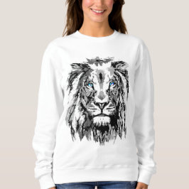 Dibujo de Retrato de León Gris - Camisa Sudadera d