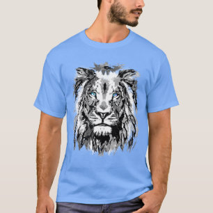 Dibujo de retrato de león gris - camiseta de león
