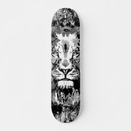 Dibujo de retrato de león gris - Skateboard de leó