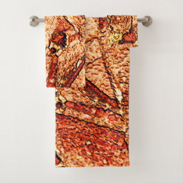 Dibujo de roca volcánica pintado de rojo naranja