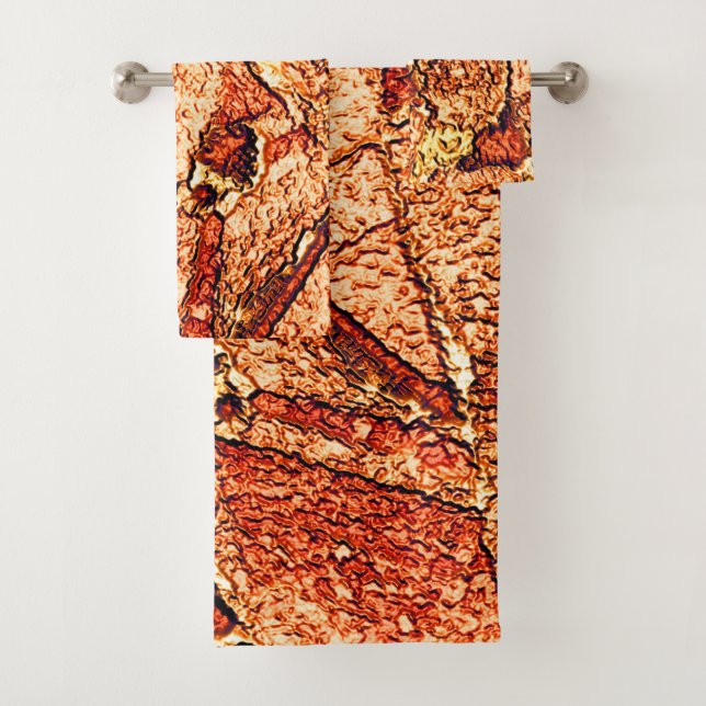 Dibujo de roca volcánica pintado de rojo naranja (In situ)