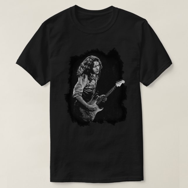 Dibujo de Rory Gallagher con camiseta clásica (Diseño del anverso)