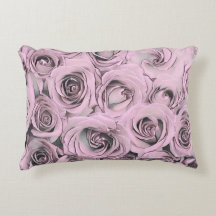 Dibujo de rosas rosadas Almohada de acento