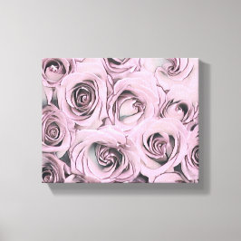 Dibujo de rosas rosas Impresión en lienzo estirado