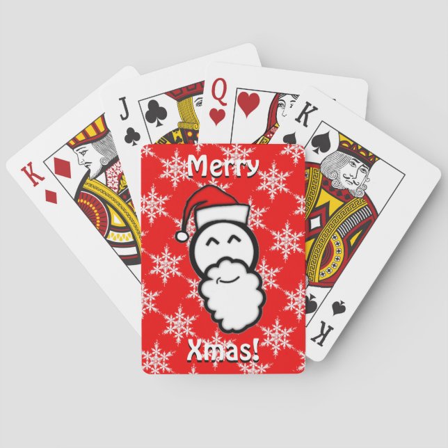 Dibujo de Santa Claus sonriente Cartas de juego (Reverso)