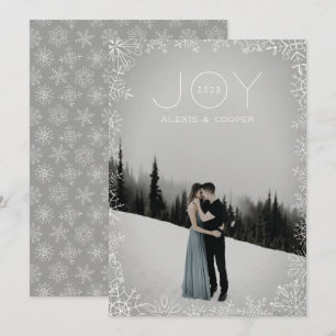 Dibujo de Snowflake Marco Tarjeta blanca de vacaci