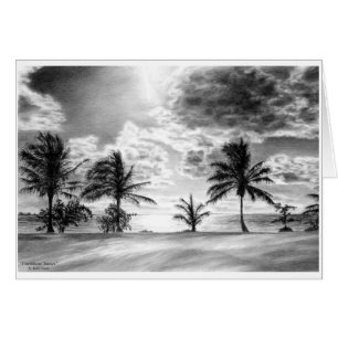 Dibujo de sol en palmeras de playa por Kelli Swan