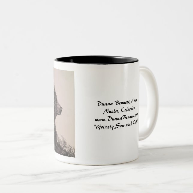 Dibujo de "Sow pardo con costillas" en una taza (Anverso derecho)