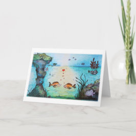 Dibujo de tarjeta de felicitación de Fish Love Val