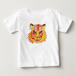 Dibujo de tigre de camiseta de Baby Fine Jersey