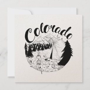 Dibujo de tinta de viaje de la montaña de Colorado